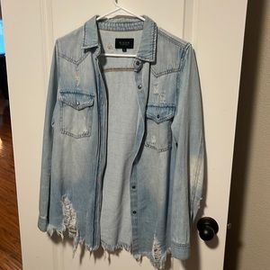 Worn once denim button up